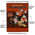 cincinnati bengals disney football orange quilt blanket best selling