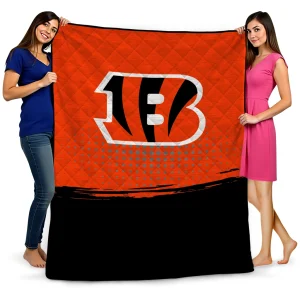 cincinnati bengals dot illusion orange quilt blanket best selling