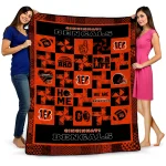 cincinnati bengals helmet heart orange quilt blanket best selling