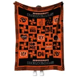 cincinnati bengals helmet heart orange quilt blanket best selling