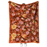 cincinnati bengals hibiscus foliage orange quilt blanket best selling