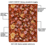 cincinnati bengals hibiscus foliage orange quilt blanket best selling