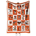 cincinnati bengals mickey pattern orange white quilt blanket best selling
