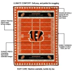 cincinnati bengals mickey player orange quilt blanket best selling
