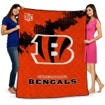cincinnati bengals shield badge orange quilt blanket best selling