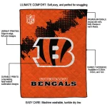 cincinnati bengals shield badge orange quilt blanket best selling