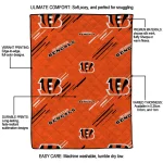 cincinnati bengals sketch lines orange quilt blanket best selling