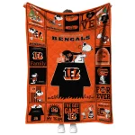 cincinnati bengals snoopy love orange quilt blanket best selling