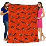 cincinnati bengals solid classic orange quilt blanket best selling