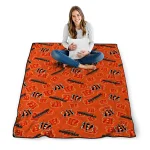cincinnati bengals solid classic orange quilt blanket best selling