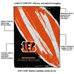 cincinnati bengals stroke art orange white quilt blanket best selling