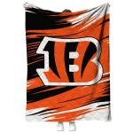 cincinnati bengals wild lines orange white quilt blanket best selling
