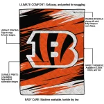cincinnati bengals wild lines orange white quilt blanket best selling