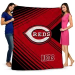 cincinnati reds arrow layers red quilt blanket best selling