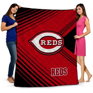 cincinnati reds arrow layers red quilt blanket best selling