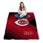 cincinnati reds arrow layers red quilt blanket best selling