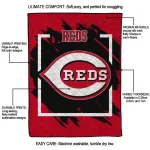 cincinnati reds block border red quilt blanket best selling