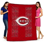 cincinnati reds bold red quilt blanket best selling