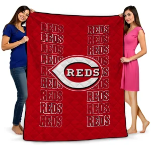 cincinnati reds bold red quilt blanket best selling