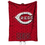 cincinnati reds brick grid red quilt blanket best selling