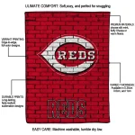 cincinnati reds brick grid red quilt blanket best selling