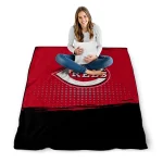 cincinnati reds dot illusion red quilt blanket best selling
