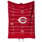 cincinnati reds handdrawn stripes red quilt blanket best selling