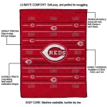 cincinnati reds handdrawn stripes red quilt blanket best selling