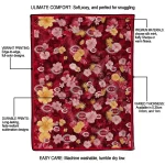 cincinnati reds hibiscus foliage red quilt blanket best selling