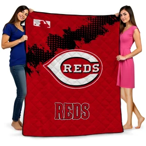 cincinnati reds league patch red quilt blanket best selling