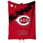 cincinnati reds league patch red quilt blanket best selling