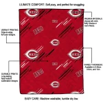 cincinnati reds sketch lines red quilt blanket best selling