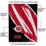 cincinnati reds stroke art red white quilt blanket best selling