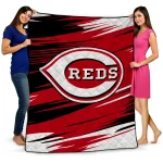 cincinnati reds wild lines red white quilt blanket best selling