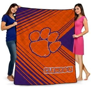 clemson tigers arrow layers orange quilt blanket best selling