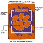 clemson tigers block border orange quilt blanket best selling