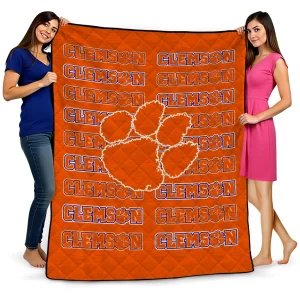 clemson tigers bold red orange quilt blanket best selling