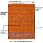 clemson tigers brick grid orange quilt blanket best selling