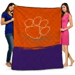 clemson tigers dot illusion orange quilt blanket best selling