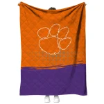 clemson tigers dot illusion orange quilt blanket best selling