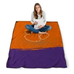 clemson tigers dot illusion orange quilt blanket best selling