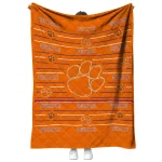clemson tigers handdrawn stripes orange quilt blanket best selling
