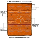 clemson tigers handdrawn stripes orange quilt blanket best selling