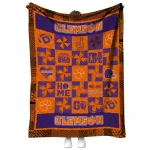 clemson tigers helmet heart orange quilt blanket best selling
