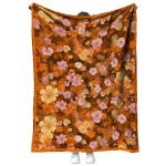 clemson tigers hibiscus foliage orange quilt blanket best selling