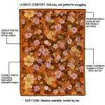 clemson tigers hibiscus foliage orange quilt blanket best selling