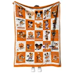 clemson tigers mickey mouse motif orange white quilt blanket best selling