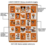 clemson tigers mickey mouse motif orange white quilt blanket best selling