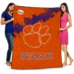 clemson tigers paint trail orange quilt blanket best selling