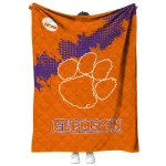clemson tigers paint trail orange quilt blanket best selling